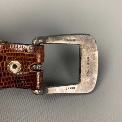 ROBERT TALBOTT Size 40 Brown Embossed Leather Belt