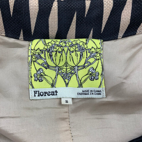 FLOREAT Vestido recto de seda a cuadros negro y beige talla S