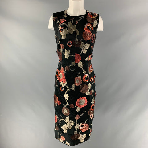 MARC JACOBS Taille 6 Robe droite jacquard multicolore noire non répertoriée