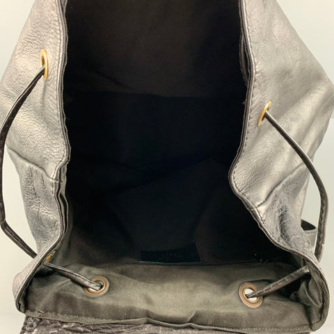 LAVORAZIONE ARTIGIANA Black Leather Backpack Handbag