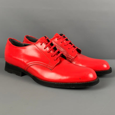 COMME des GARCONS Size 7  Red Leather Lace Up Shoes