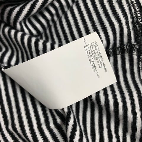 MAISON MARGIELA Size L Black & White Stripe Cotton Crew-Neck T-shirt