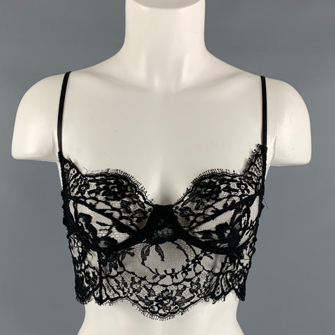 DOLCE &amp; GABBANA Taille XS Haut décontracté Bralette en coton mélangé noir