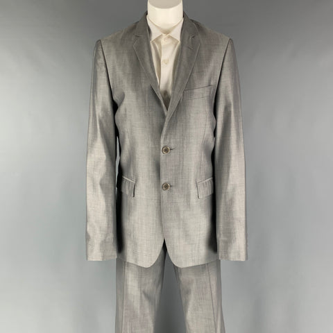 SPONTINI Size 36 Grey Shimmery Wool  Silk Single Breasted 28 30 Suit