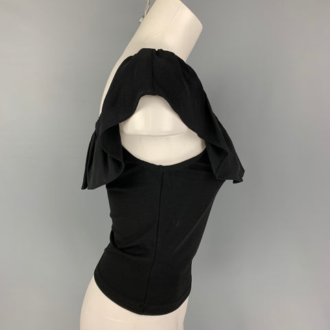 MICHAEL KORS Size 8 Black Rayon Sleeveless Dress Top