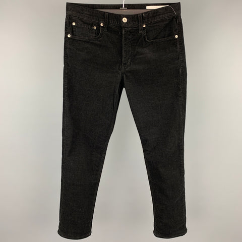 RAG & BONE Size 31 Black Corduroy Button Fly Slim Casual Pants