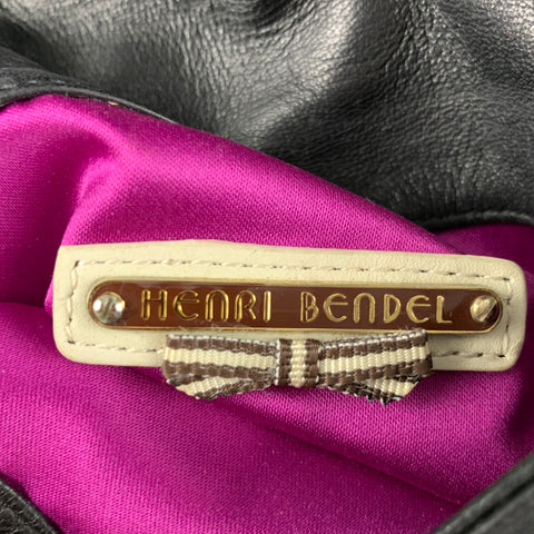 HENRI BENDEL Bolso de mano de cuero negro