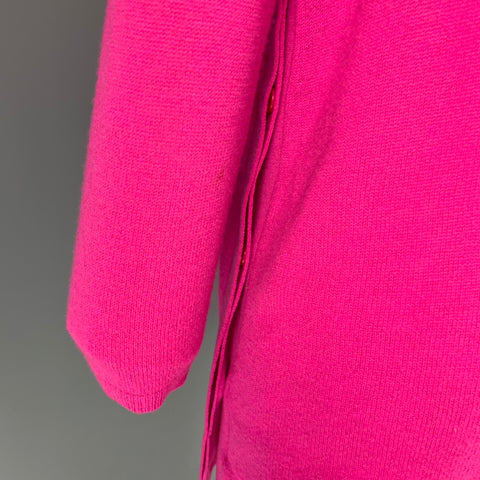 MAGASCHONI Size S Pink Cashmere Knitted V-Neck Pullover