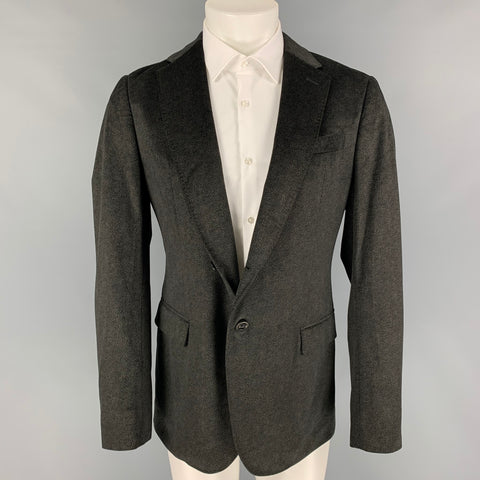 ARMANI COLLEZIONI Taille 40 Manteau de sport chiné noir anthracite régulier