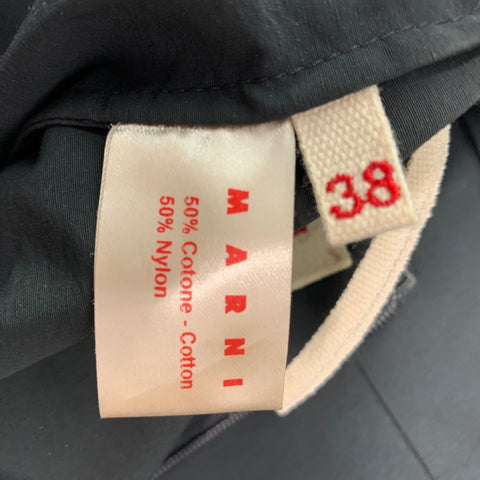 MARNI Size 2 Slate Cotton & Nylon Abstract Pencil Skirt