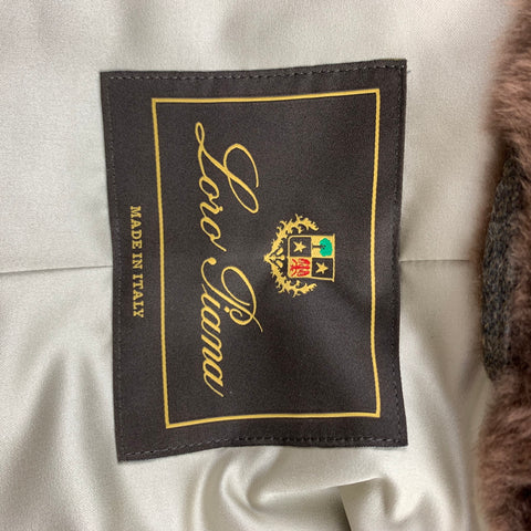 LORO PIANA Storm System Size 46 Taupe Heather Wool / Cashmere Fur Collar Coat