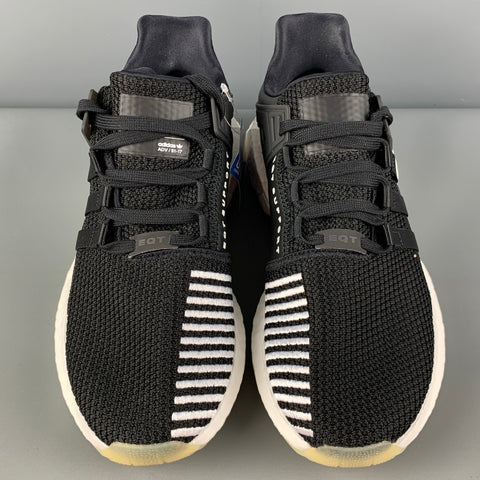 ADIDAS EQ3 SUPPORT 93/17 Size 10.5 Black White Stripe Mixed Materials Lace Up Sneakers