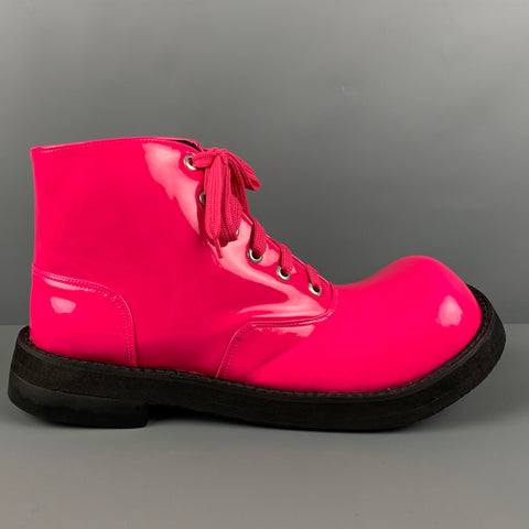 CUSTOM MADE Size 11 Pink Coated Canvas Lace Up Boots