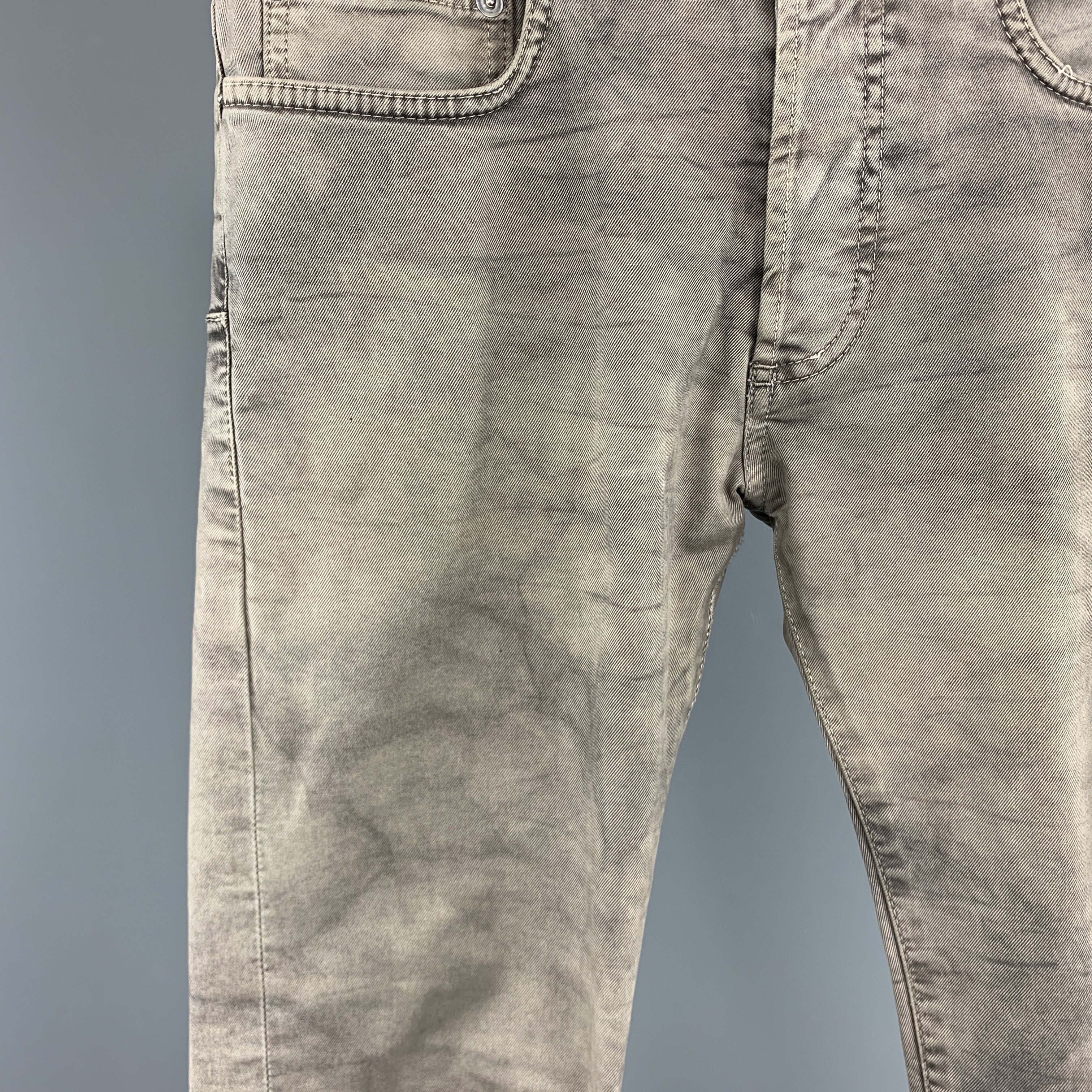 DIOR HOMME Size 28 x 27 Grey Washed Cotton / Elastane Button