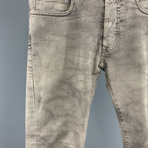 DIOR HOMME Size 28 x 27 Grey Washed Cotton / Elastane Button Fly Jeans