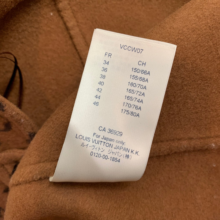 LOUIS VUITTON FW 2020 Size 4 Tan Wool / Silk A-line Monogram Mini Skirt