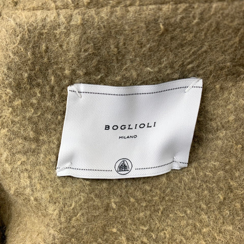 BOGLIOLI Size 46 Moss Textured Wool / Polyester Double Breasted Coat
