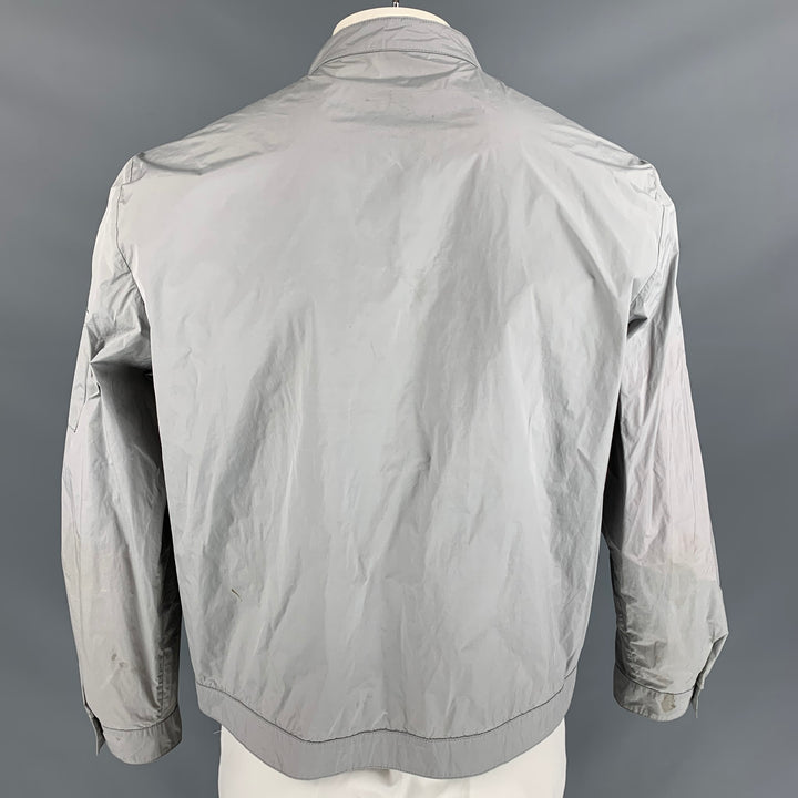 PRADA Size 44 Size 44 Grey Solid Polyester & Polyamide Windbreaker Jacket
