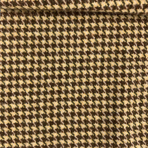HOLLAND & HOLLAND Houndstooth Brown & Tan Cashmere Scarf