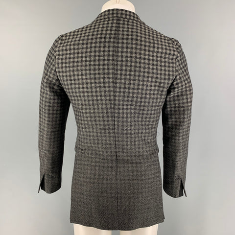 L'ECLAIREUR Size 38 Gray Black Checkered Cotton Wool Sport Coat