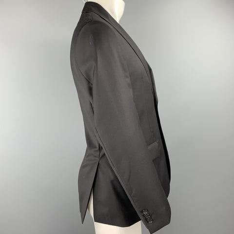 JOHN VARVATOS  U.S.A. Size 36 Black Wool Peak Lapel Sport Coat