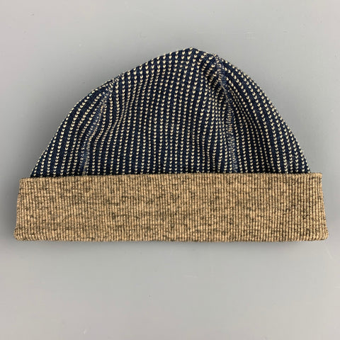 KAPITAL Olive & Brown Knitted Cotton Beanie