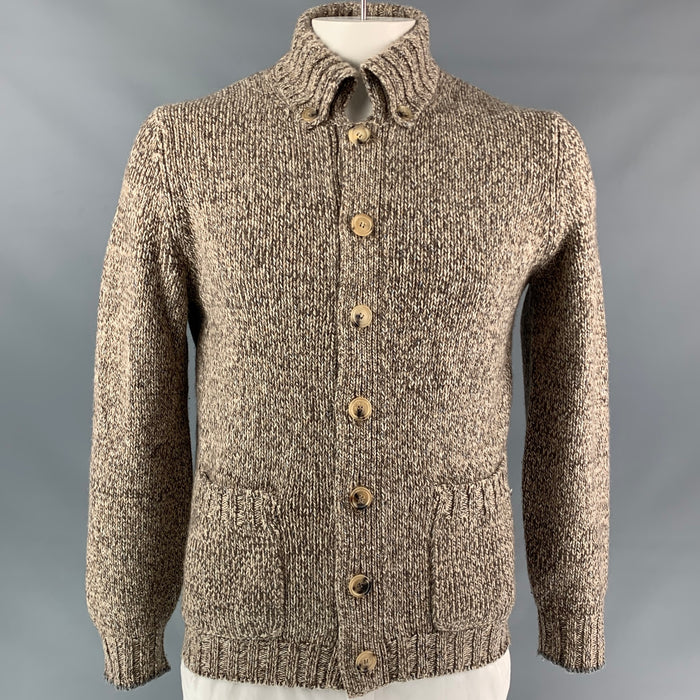 BRUNELLO CUCINELLI Size 42 Oatmeal & Tan Heather Cashmere Jacket