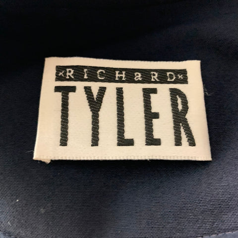 RICHARD TYLER Size 40 Navy Wool Shawl Collar Sport Coat