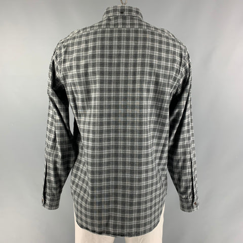 TAYLOR STITCH Size XL Grey Plaid Cotton Button Down Long Sleeve Shirt