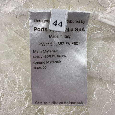 PORTS 1961 Size M White Viscose Blend Lace Tunic Shirt