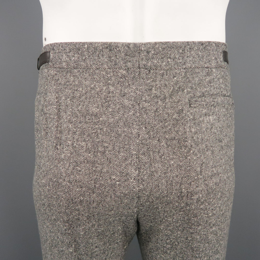 NEIL BARRETT Size 32 X 31 Grey Tweed Wool Side Tabs Dress Pants