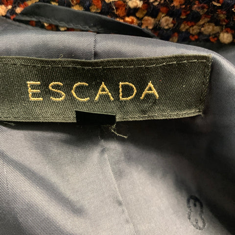 ESCADA Taille 4 Veste texturée en mélange de laine orange marine