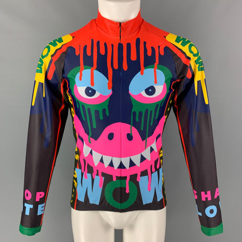 WALTER VAN BEIRENDONCK FW19 Size M Blue Orange Monster Graphic Jersey Bike Top