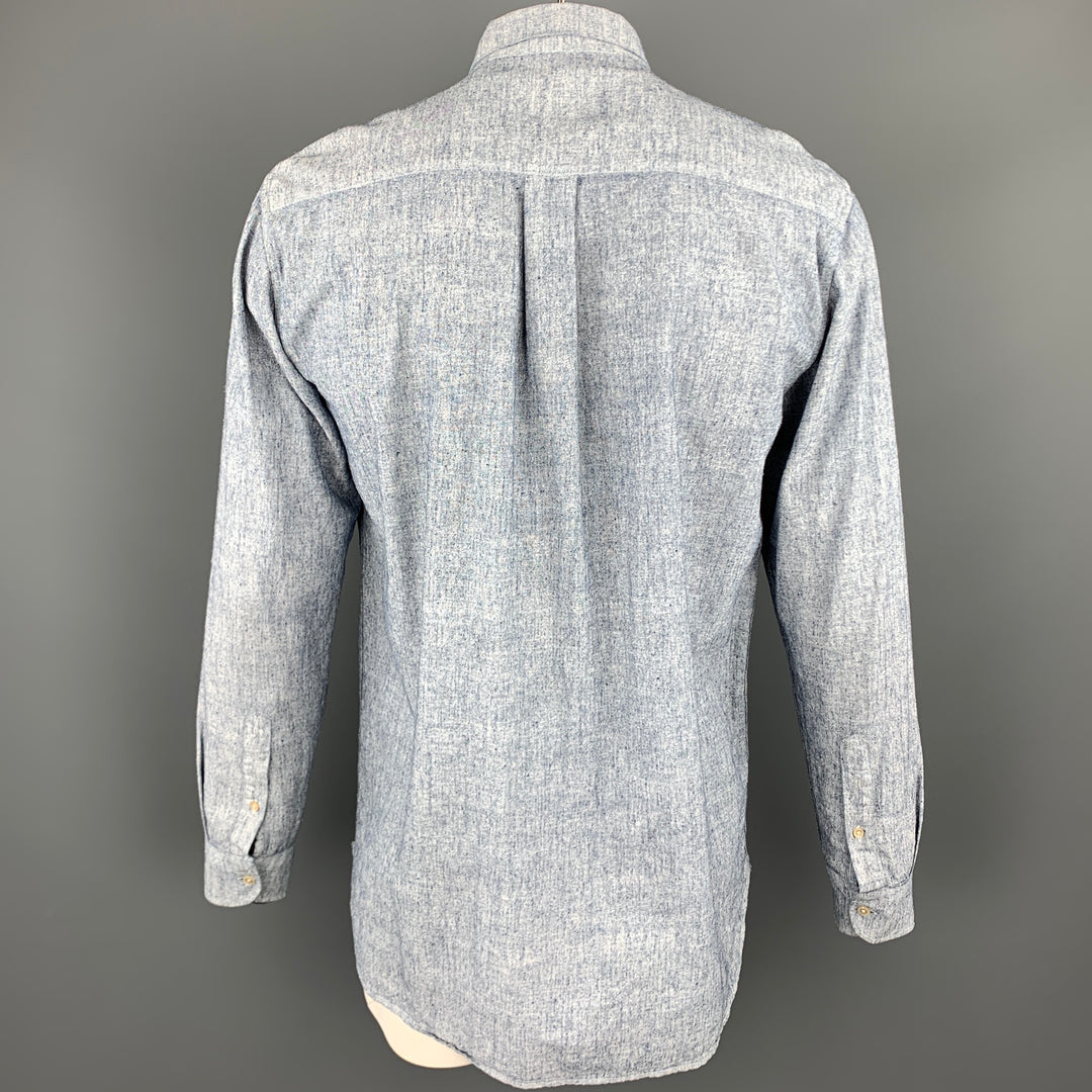 OUR LEGACY Size 42 Blue Chambray Hemp Blend Long Sleeve Shirt
