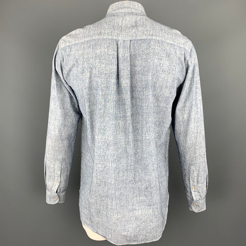 OUR LEGACY Size 42 Blue Chambray Hemp Blend Long Sleeve Shirt