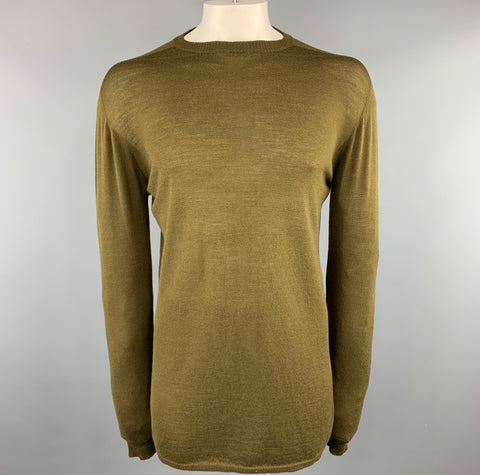 RICK OWENS SISYPHUS F/W 18 Taille M Olive Solid Lana laine Pull à col rond