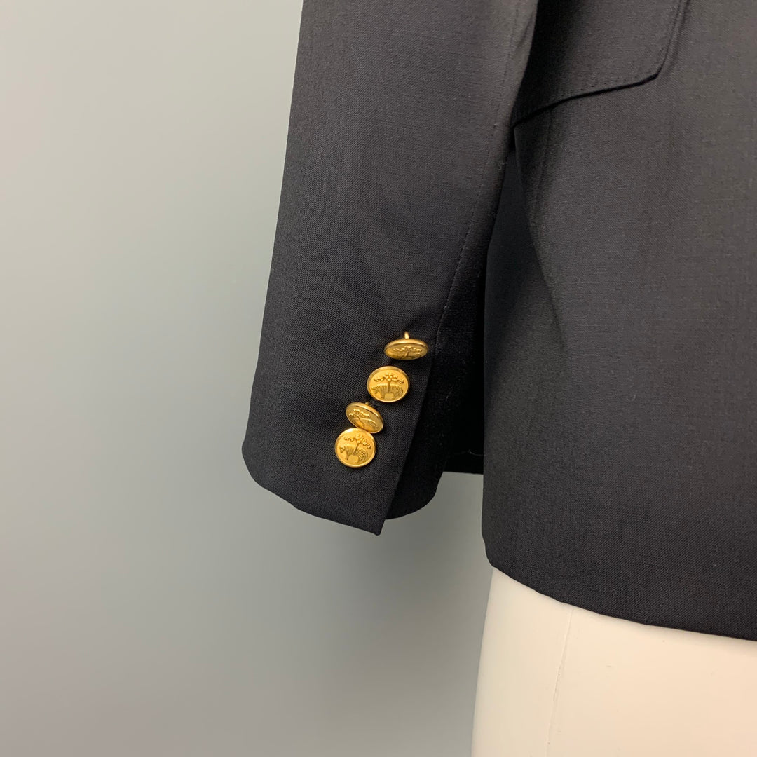 BROOKS BROTHERS par LORO PIANA Taille 2 Veste à double boutonnage en laine marine