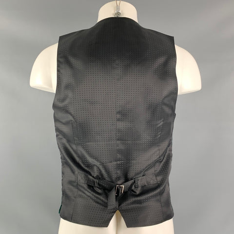 DOLCE & GABBANA Forest Green Velvet Buttoned Size 38 Cotton Vest