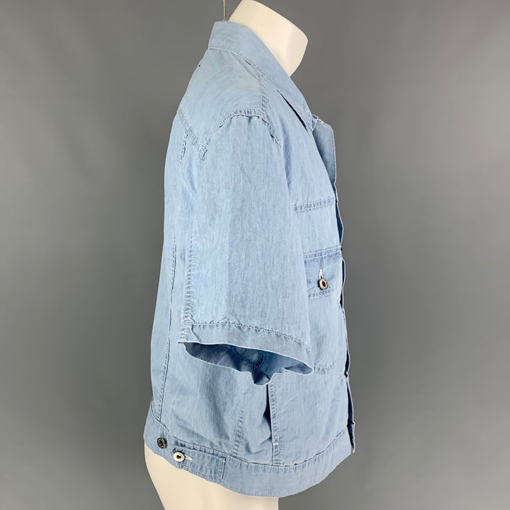 LEVI STRAUSS Size M Blue Contrast Stitch Short Sleeve Jacket