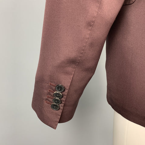 VALENTINO Taille 38 Manteau de sport à revers cranté en soie bordeaux