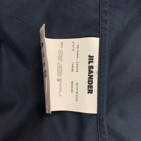JIL SANDER Taille L Chemise à manches longues boutonnée en coton indigo