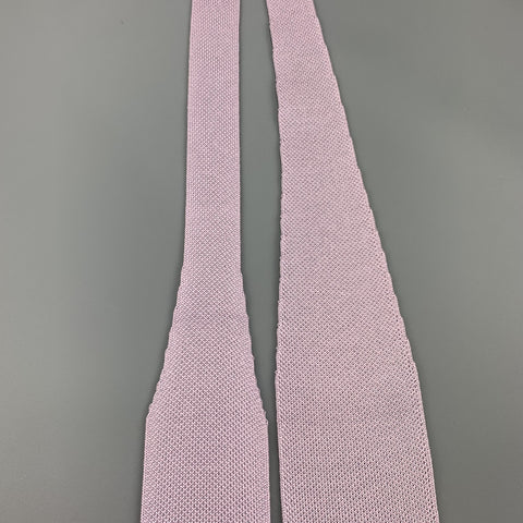 HERMES Pastel Lavender Woven Silk Tie