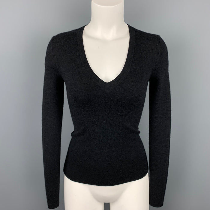 MICHAEL KORS Size XS Black Cashmere V-Neck Pullover Sweater