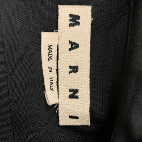 MARNI Size M Black Virgin Wool Oversized Long Sleeve Shirt