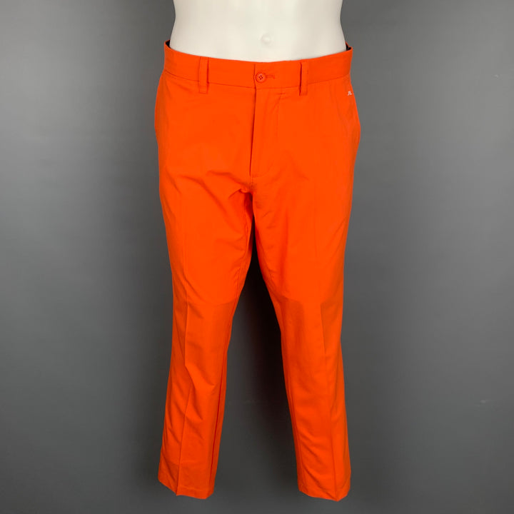 J. LINDEBERG Taille 32 Pantalon habillé en matière orange avec braguette zippée