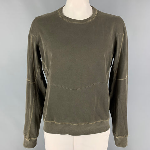 ACRONYM SS 15 Size L Olive Wash Cotton Crew-Neck S6-C Sweatshirt