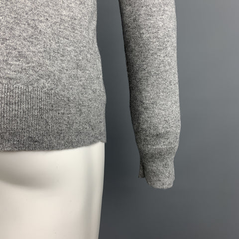 THEORY Size M Grey Heather Cashmere Crew-Neck Pullover Sweater