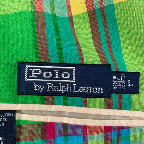 POLO by RALPH LAUREN Size L Multi-Color Plaid Cotton Sport Coat