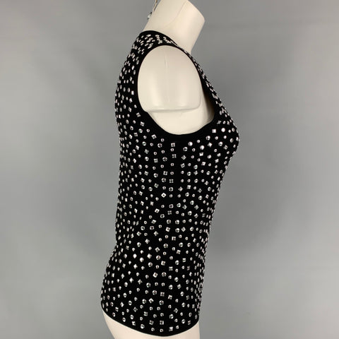 MICHAEL KORS COLLECTION Taille M Haut de robe clouté en mélange de viscose noire