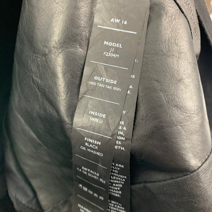 BORIS BIDJAN SABERI Size M Black Leather Zip Up Jacket
